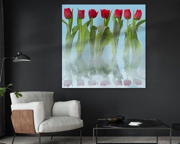 Tulpen reflectie van Klaartje Majoor