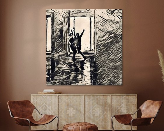 Voorbeeld van het werk in een kamer