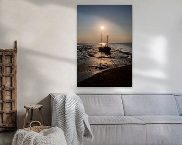 Sailboat running dry on Terschelling by Lydia