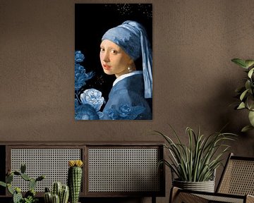 Meisje met de parel - Blue edition van Gisela- Art for You