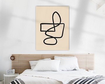 Beige & Black Line Art van MDRN HOME