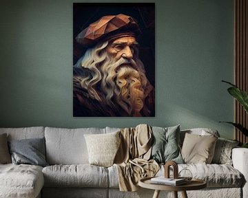 Leonardo Da Vinci Laagpolig van WpapArtist WPAP Artist