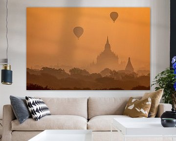 Hot air balloons over Bagan in Myanmar by Roland Brack