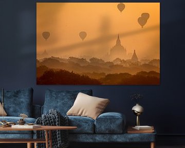 Hot air balloons over Bagan in Myanmar by Roland Brack