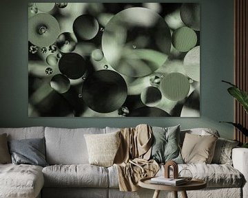 Abstract: Circles in shades of green by Marjolijn van den Berg