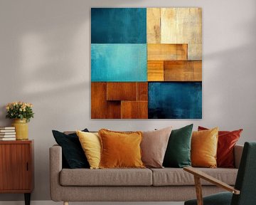 Refreshing Horizon in aqua, blue and brown by Color Square