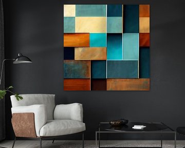 Brown Blue tones in aqua, blue and brown by Color Square