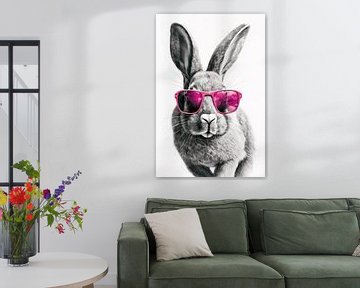 Cooler Hase mit Pinker Sonnenbrille