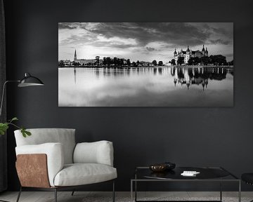 Schwerin - Panorama (zwart-wit) van Frank Herrmann