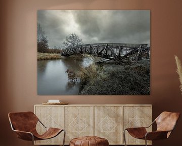 Brücke in Engbergen mit bedrohlichem Himmel von Roy Kreeftenberg