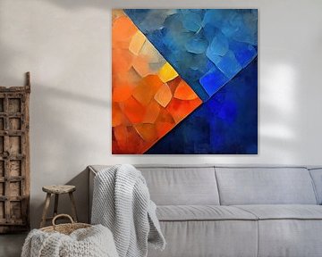 Vluchtig verleden in blauw en oranje van Color Square