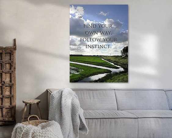 Voorbeeld van het werk in een kamer