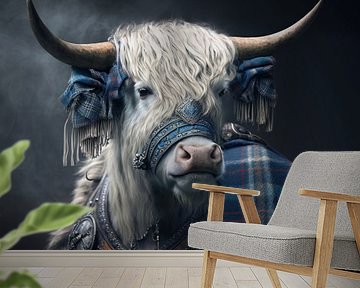 Schottischer Highlander Digital Art Fantasy von Preet Lambon