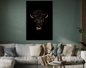 Portretfoto van een mannelijke Bizon