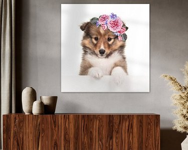 Voorbeeld van het werk in een kamer