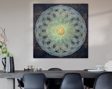 unendliches griechisches Ornament Mandala mit Seelensymbol