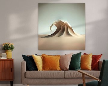 Surrealistische golf van zand in de woestijn van Maarten Knops