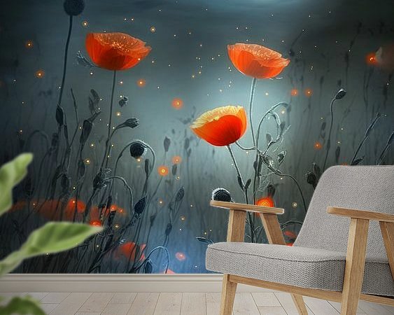 Voorbeeld van het werk in een kamer