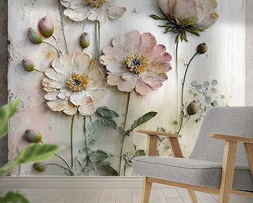 Klaprozen  op canvas look