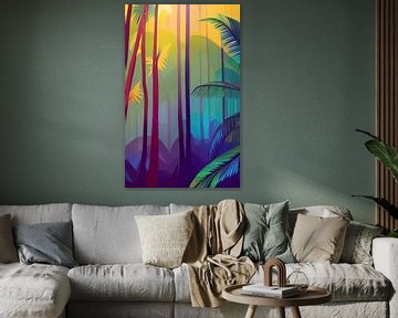 Tropical rainforest in pop art colours by Anna Marie de Klerk