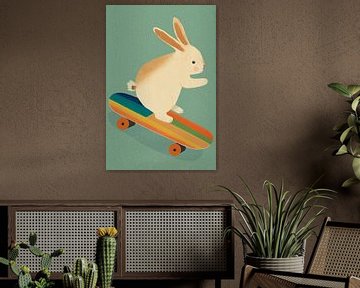 Bunny On Skateboard by treechild .