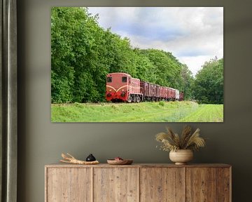 Vieux train de marchandises diesel dans la campagne sur Sjoerd van der Wal Photographie