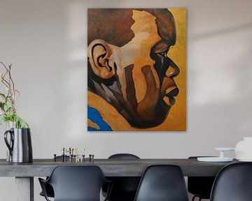 Portret in profiel van een Afrikaanse man van Jan Keteleer