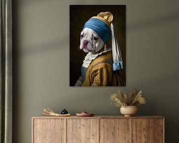 Franse Bulldog met Oorbel. van AVC Photo Studio