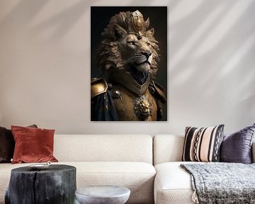 Portret van de koning van de jungle van Digitale Schilderijen