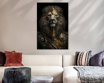 Leeuw Portret | Generaal Clayton von Digitale Schilderijen