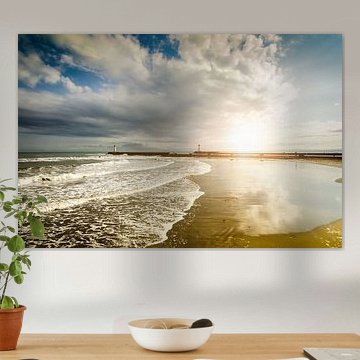 Coucher de soleil sur la plage du Grau d'Agde France