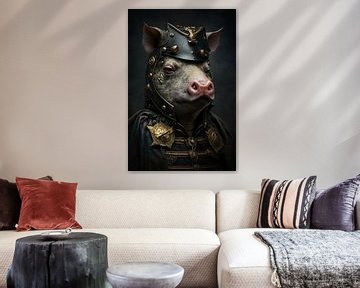 Portrait pig old grunt by Digitale Schilderijen