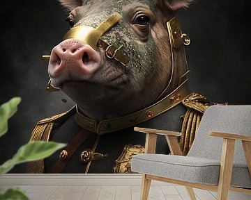 Porträtschwein General Bacon von Digitale Schilderijen