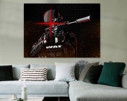 Voorbeeld van het werk in een kamer