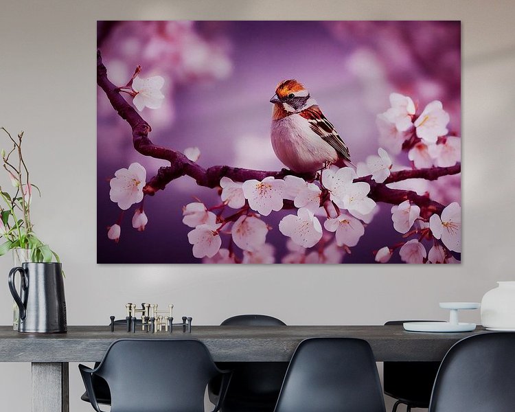 Voorbeeld van het werk in een kamer