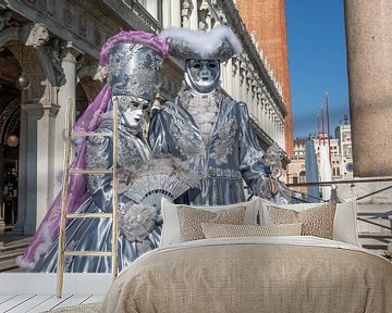 Venetië - Carnavalsmaskers op het San Marcoplein van t.ART