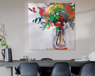 Peinture abstraite colorée : "bouquet de fleurs". sur Studio Allee