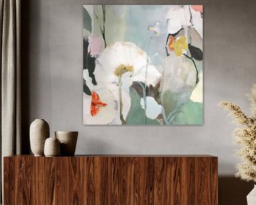 Abstract botanisch in pastelkleuren