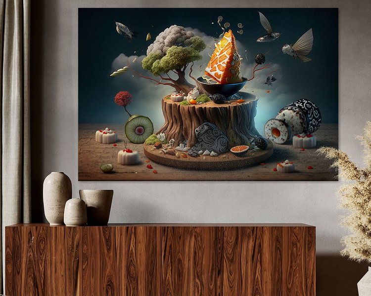Voorbeeld van het werk in een kamer