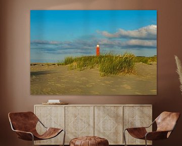 Strand Texel Vuurtoren van Tjeerd Knier