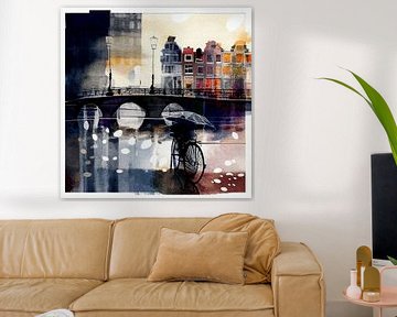 aquarelstraat, seizoensgebonden stad van Ariadna de Raadt-Goldberg