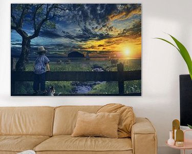 Voorbeeld van het werk in een kamer