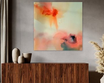 Abstract aquarel in pastelkleuren van Studio Allee