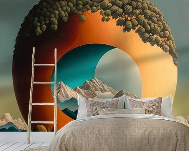 Voorbeeld van het werk in een kamer