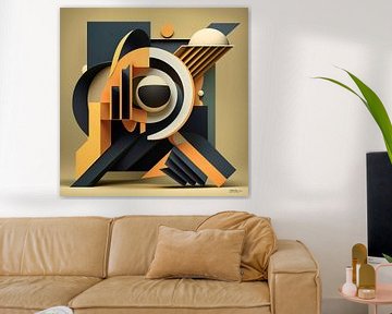 abstrakte geometrische Retro-Kunst von Gelissen Artworks