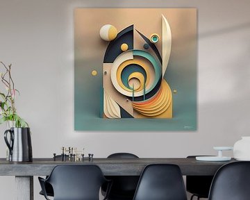 abstrakte geometrische Retro-Kunst von Gelissen Artworks