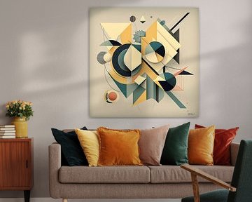 abstrakte geometrische Retro-Kunst von Gelissen Artworks