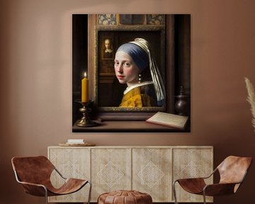 Das Mädchen mit dem Perlenohrring. von Digital Art Nederland