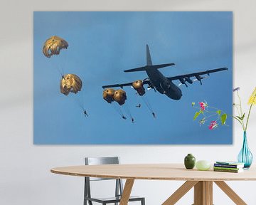 Parachutesprongen uit C-130 Hercules boven Ginkelse Heide van Arjan Vrieze