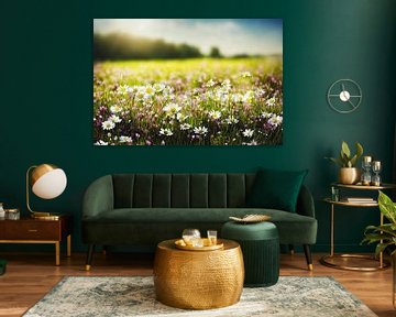 Bloemenweide in de lente Kunstschilderij Illustratie 02 van Animaflora PicsStock